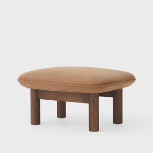 Audo Copenhagen Brasilia voetenbankje Dunes camel 21004 bruin-donker eikenhout