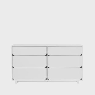 1898 Vidja dubbele ladekast witte lak, 6 lades