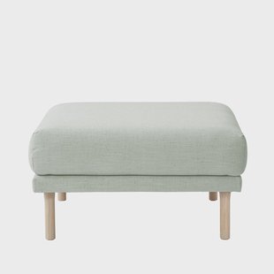 1898 Sjövik voetenbankje Stof Bern 0345, witgeoliede eikenhouten poten