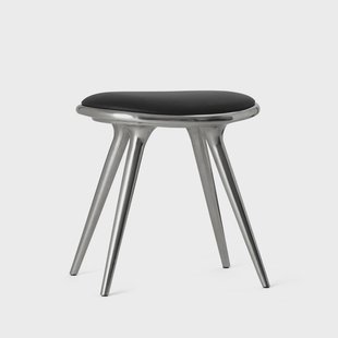 Mater Mater kruk leer zwart, aluminium onderstel