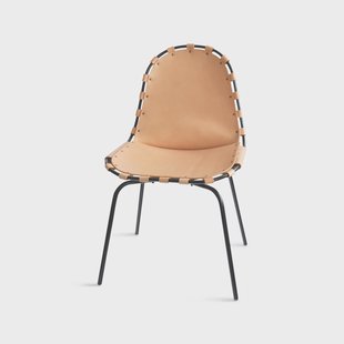 OX Denmarq Stretch stoel leer natuur, zwart onderstel