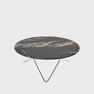 OX Denmarq Large O Table salontafel marmer marquina mat, roestvrij onderstel OX Denmarq Large O Table salontafel marmer marquina mat, roestvrij onderstel