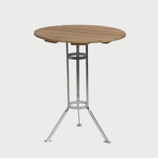 Grythyttan Stålmöbler Bryggeri driepoot tafel Teak-verzinkt frame