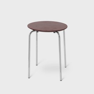 Ferm Living Herman  Kruk red brown, verchroomd onderstel