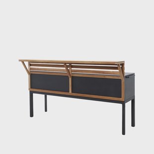 Cane-line Drop Buitenkeuken Lava grey, incl. goortseen en kraan & teakwand