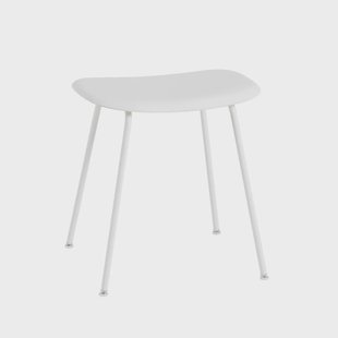 Muuto Fiber kruk white, wit stalen onderstel