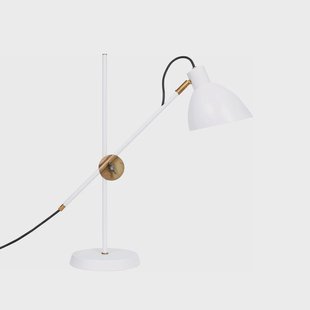 Konsthantverk KH1 tafellamp wit mat, ruw messing