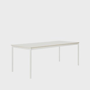Muuto Base eettafel white, plywoodrand, 190x85cm