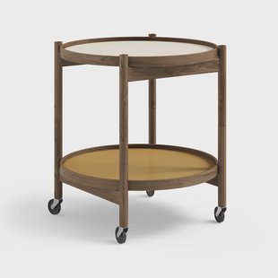 Brdr. Krüger Bølling Tray Table model 50 roltafel sunny, rookgeolied eikenhouten onderstel