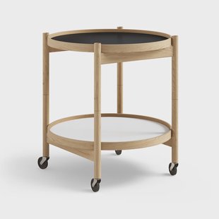 Brdr. Krüger Bølling Tray Table model 50 roltafel base, geolied eikenhouten onderstel