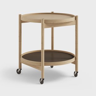 Brdr. Krüger Bølling Tray Table model 50 roltafel earth, geolied eikenhouten onderstel Brdr. Krüger Bølling Tray Table model 50 roltafel earth, geolied eikenhouten onderstel