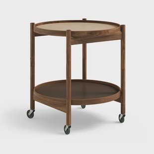 Brdr. Krüger Bølling Tray Table model 50 roltafel earth, geolied walnoothouten onderstel