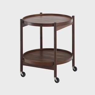 Brdr. Krüger Bølling Tray Table model 50 roltafel walnootsfineer, geolied walnoothouten onderstel