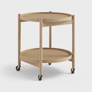 Brdr. Krüger Bølling Tray Table model 50 roltafel eikenhout olie, geolied eikenhouten onderstel