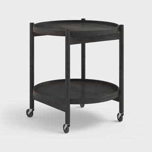 Brdr. Krüger Bølling Tray Table model 50 roltafel eikenhout zwarte lak, zwartgelakt eikenhouten onderstel