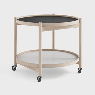 Brdr. Krüger Bølling Tray Table model 60 roltafel base, onbehandeld beukenhouten onderstel