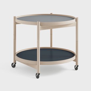 Brdr. Krüger Bølling Tray Table model 60 roltafel water, onbehandeld beukenhouten onderstel