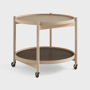 Brdr. Krüger Bølling Tray Table model 60 roltafel earth, geolied beukenhouten onderstel