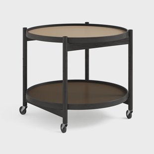 Brdr. Krüger Bølling Tray Table model 60 roltafel earth, zwartgelakt eikenhouten onderstel