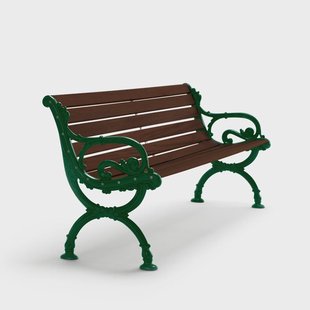 Byarums bruk Byarum bank Sparrenhout bruine beits, groen frame, 155 cm