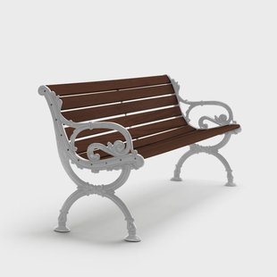 Byarums bruk Byarum bank Sparrenhout bruine beits, ruw aluminium frame, 155 cm