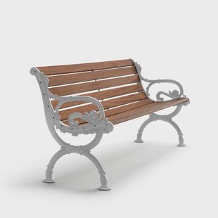 Byarums bruk Byarum bank Mahonie, ruw aluminium frame, 155 cm