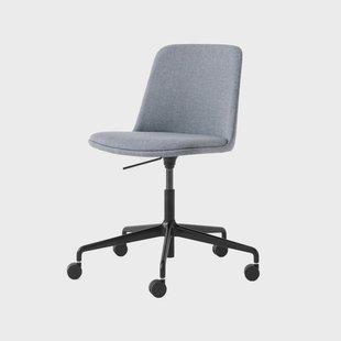 &Tradition Rely HW31 bureaustoel stof re-wool 718 grey, zwart onderstel