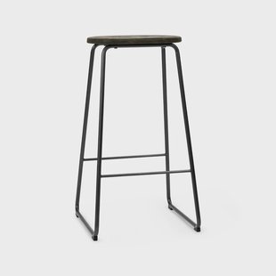 Mater Earth barkruk coffee, h.74, zwart stalen onderstel Mater Earth barkruk coffee, h.74, zwart stalen onderstel