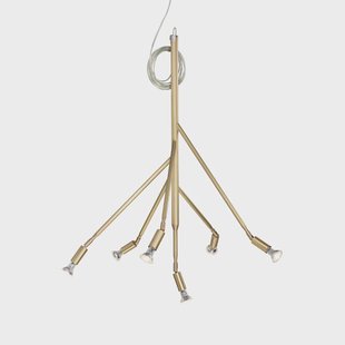 Örsjö Belysning Kvist 6 hanglamp geborsteld messing