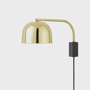 Normann Copenhagen Grant muurlamp brass, klein- staal, graniet