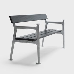 Byarums bruk Vilamoura bank Mahonie zwarte beits, onbewerkt aluminium frame