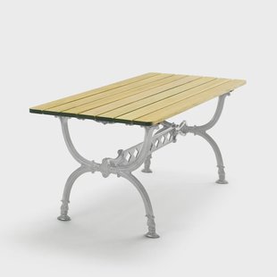 Byarums bruk Byarum tafel 142x72 cm Sparrenhout geïmpregneerd, onbewerkt aluminiumframe