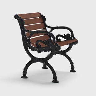 Byarums bruk Byarum tuinstoel Sparrenhout bruine beits, zwart frame