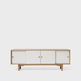 Zweed Moodi 180 sideboard wit/eikenhout, eikenhouten frame