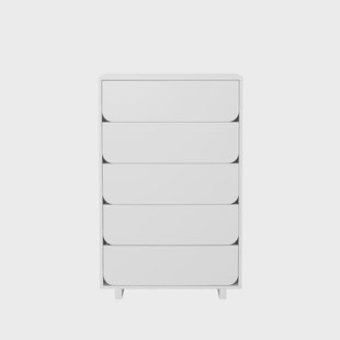 1898 Vidja hoge ladekast witte lak, 5 lades