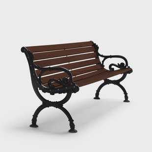 Byarums bruk Byarum bank Sparrenhout bruine beits, zwart frame, 155 cm