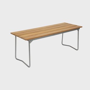 Grythyttan Stålmöbler Bank 8 bank Teak-verzinkt stalen frame