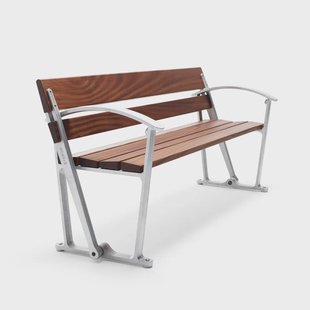 Byarums bruk Waterloo bank Mahonie, onbewerkt aluminium frame
