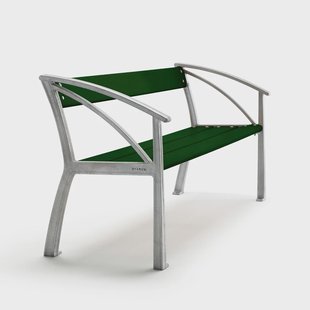 Byarums bruk Vasa bank Groen, onbewerkt aluminium frame