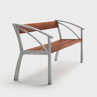 Byarums bruk Vasa bank Mahonie, onbewerkt aluminium frame