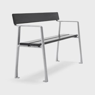 Byarums bruk Piccolo bank Mahonie zwarte beits, onbewerkt aluminium frame