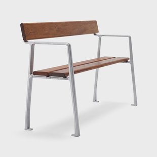 Byarums bruk Piccolo bank Mahonie, onbewerkt aluminium frame