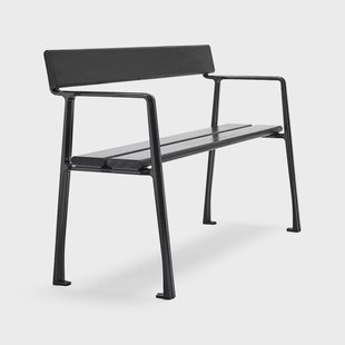 Byarums bruk Piccolo bank Mahonie zwarte beits, zwart frame