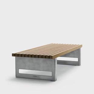 Byarums bruk Block bank Eiken olie, breed, onbewerkt aluminium frame