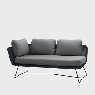 Cane-line Horizon modulaire bank Cane-Line Natté grey, rechts, zwart frame