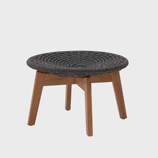 Cane-line Peacock voetenbank Dark grey, rope, poten van teak