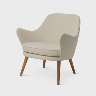 Warm Nordic Dwell loungestoel Barnum24 cream-poten van gerookt eikenhout