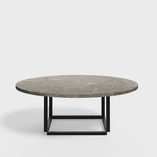 New Works Florence salontafel gris du marais marble, ø90 cm, zwart onderstel
