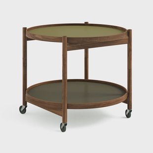 Brdr. Krüger Bølling Tray Table model 60 roltafel leaf, geolied walnoothouten onderstel