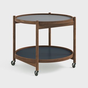 Brdr. Krüger Bølling Tray Table model 60 roltafel water, geolied walnoothouten onderstel